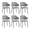 6x Dining Chairs Tub Fabric Grey&Black