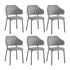 6x Dining Chairs Tub Fabric Grey&Black