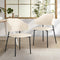 Oikiture Sherpa Dining Chairs Set of 2 White Black Upholstered Chairs