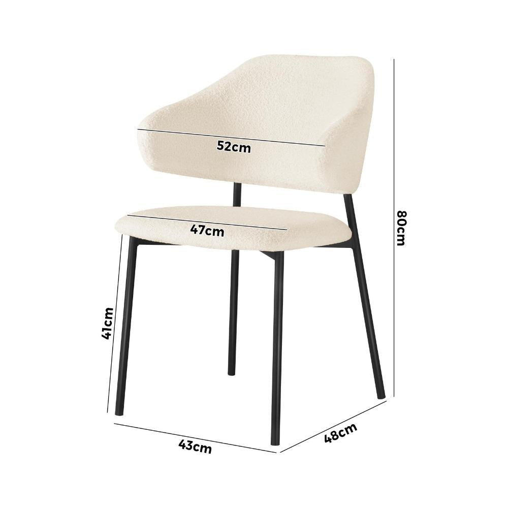 Dining Chair Set of 2 White and Black