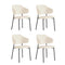 4x Dining Chairs Tub Sherpa White&Black