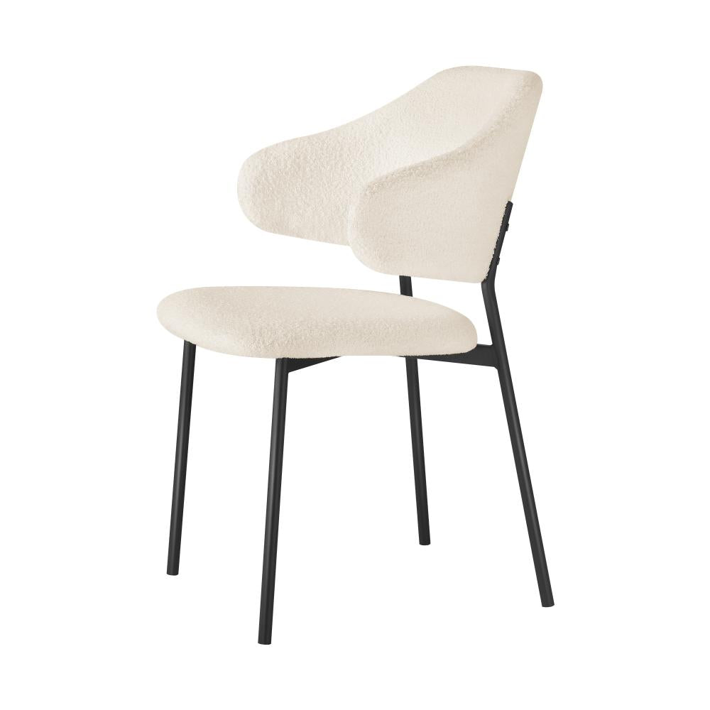 4x Dining Chairs Tub Sherpa White&Black