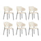 6x Dining Chairs Tub Sherpa White&Black