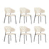 6x Dining Chairs Tub Sherpa White&Black
