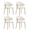 4x Dining Chair Sherpa Gold&White