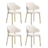 4x Dining Chair Sherpa Gold&White