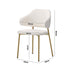 4x Dining Chair Sherpa Gold&White