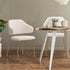 4x Dining Chair Sherpa Gold&White