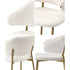 4x Dining Chair Sherpa Gold&White