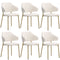 6x Dining Chair Sherpa Gold&White