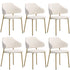 6x Dining Chair Sherpa Gold&White
