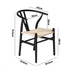 4xDining Chair Wooden Hans Wegner Wishbone Black