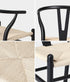 4xDining Chair Wooden Hans Wegner Wishbone Black