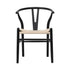 6xDining Chair Wooden Hans Wegner Wishbone Black