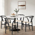 6xDining Chair Wooden Hans Wegner Wishbone Black