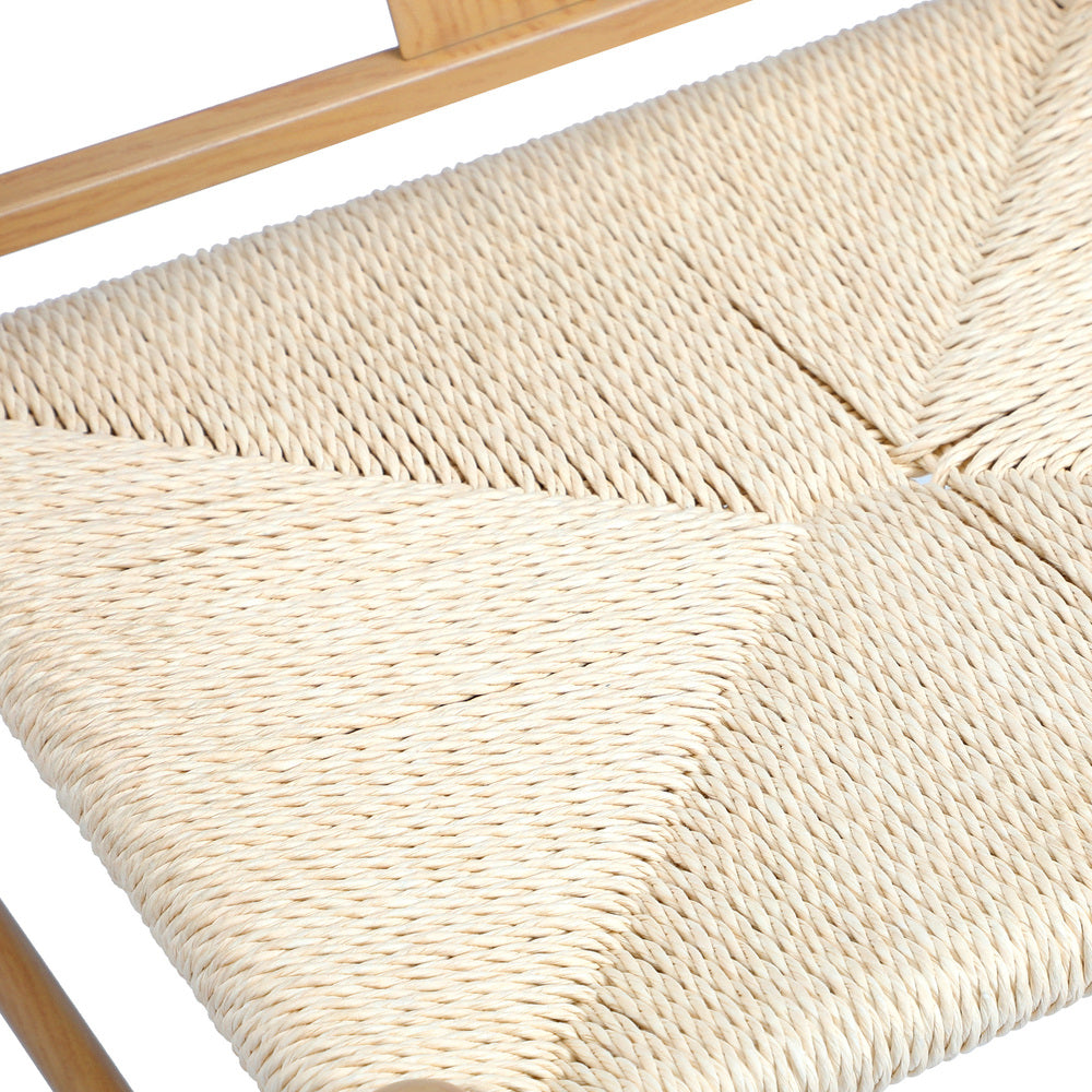 2x Dining Chair Metal Hans Wegner Chair Wishbone Beige