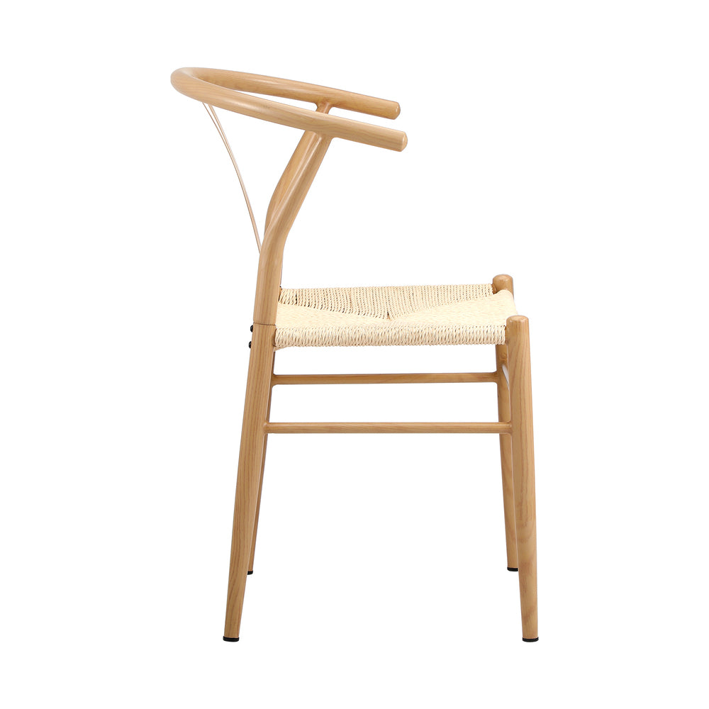 Oikiture 6x Dining Chair Metal Hans Wegner Chairs Wishbone Beige