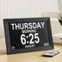 10" Digital Day Clock Alarm Calendar Dementia Date Week Desk Clocks Black