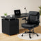 Computer Desk with Office Chair Set Black Executive Workstation Combo