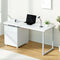 140cm Computer Desk with 3 Drawers Home Office White