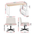 Artiss Office Desk & Chair Set 140cm Computer Desk with Rotatable Bookshelf & Criss Cross Office Chair Armless Swivel Chair, Home Office Study Workstation Furniture