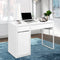 Artiss 105cm Computer Desk with 2 Drawers & Cabinet White Study Workstation