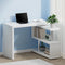 Artiss Rotating Computer Desk Bookshelf 360° Storage Desk White Modern Office