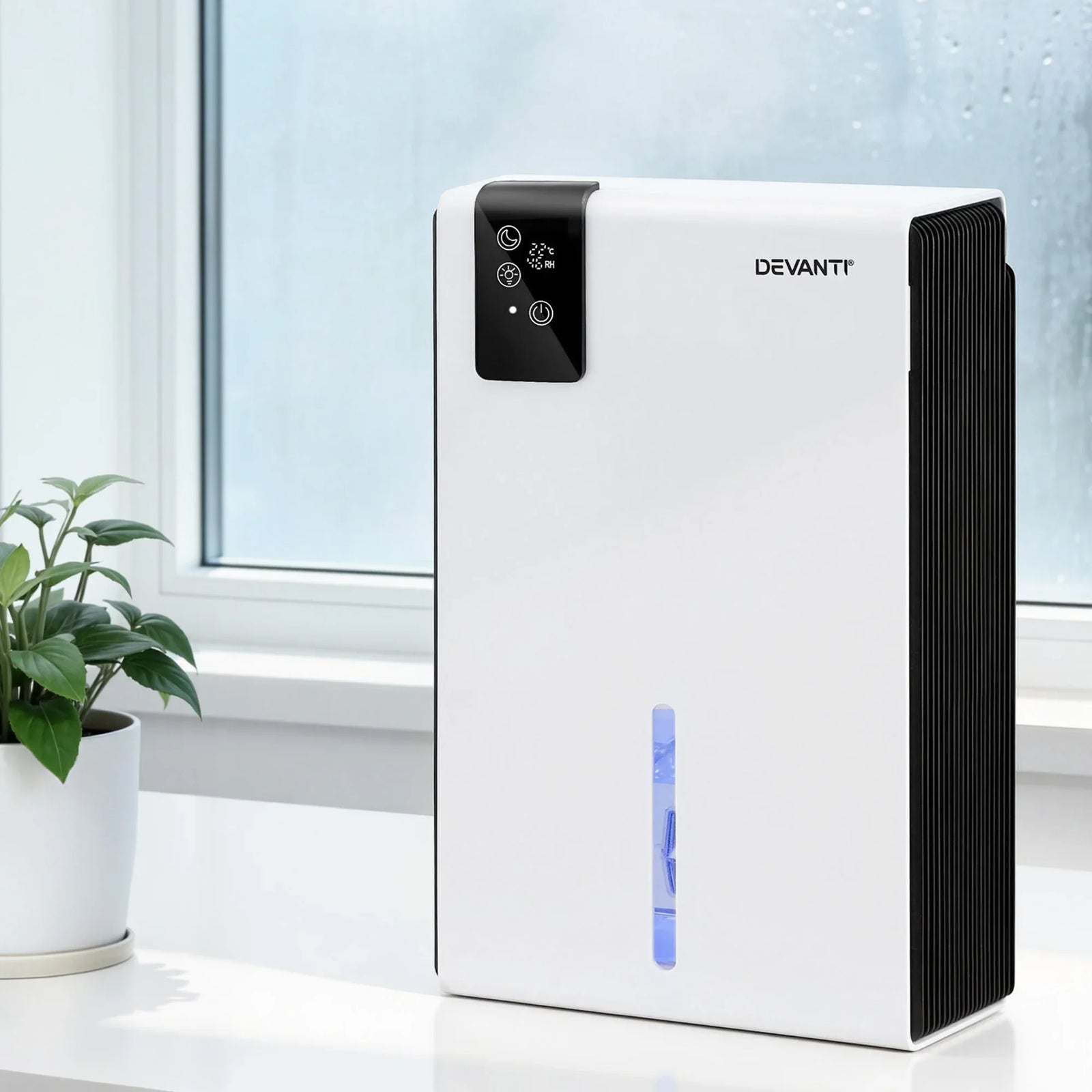 Smart Dehumidifier 2000ml – Auto Humidity Control, Sleep Mode, Drain Hose