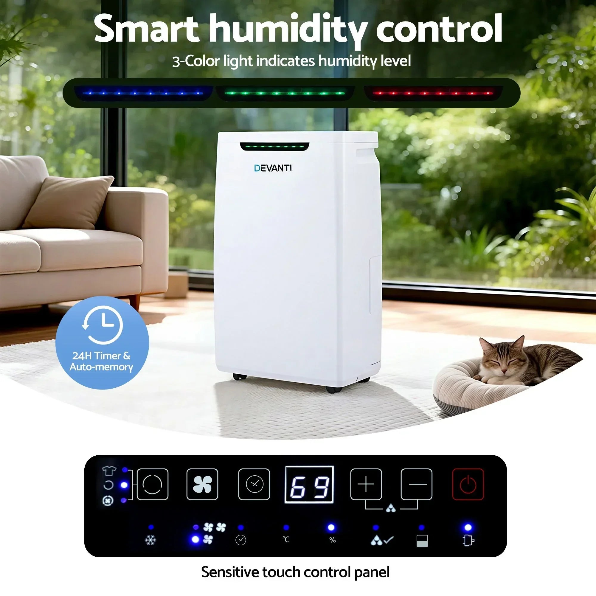 16L Dehumidifier Portable Air Dryer Moisture Absorber 5.5L Water Tank Home