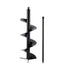 GIANTZ Post Hole Digger Auger Drill Bit 300mm with 80cm Extension Shaft Black