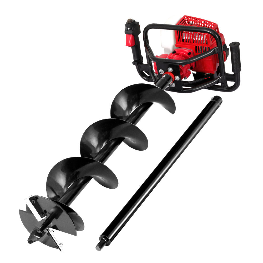 Giantz Post Hole Digger 200mm Petrol Drill Extension Auger Bits