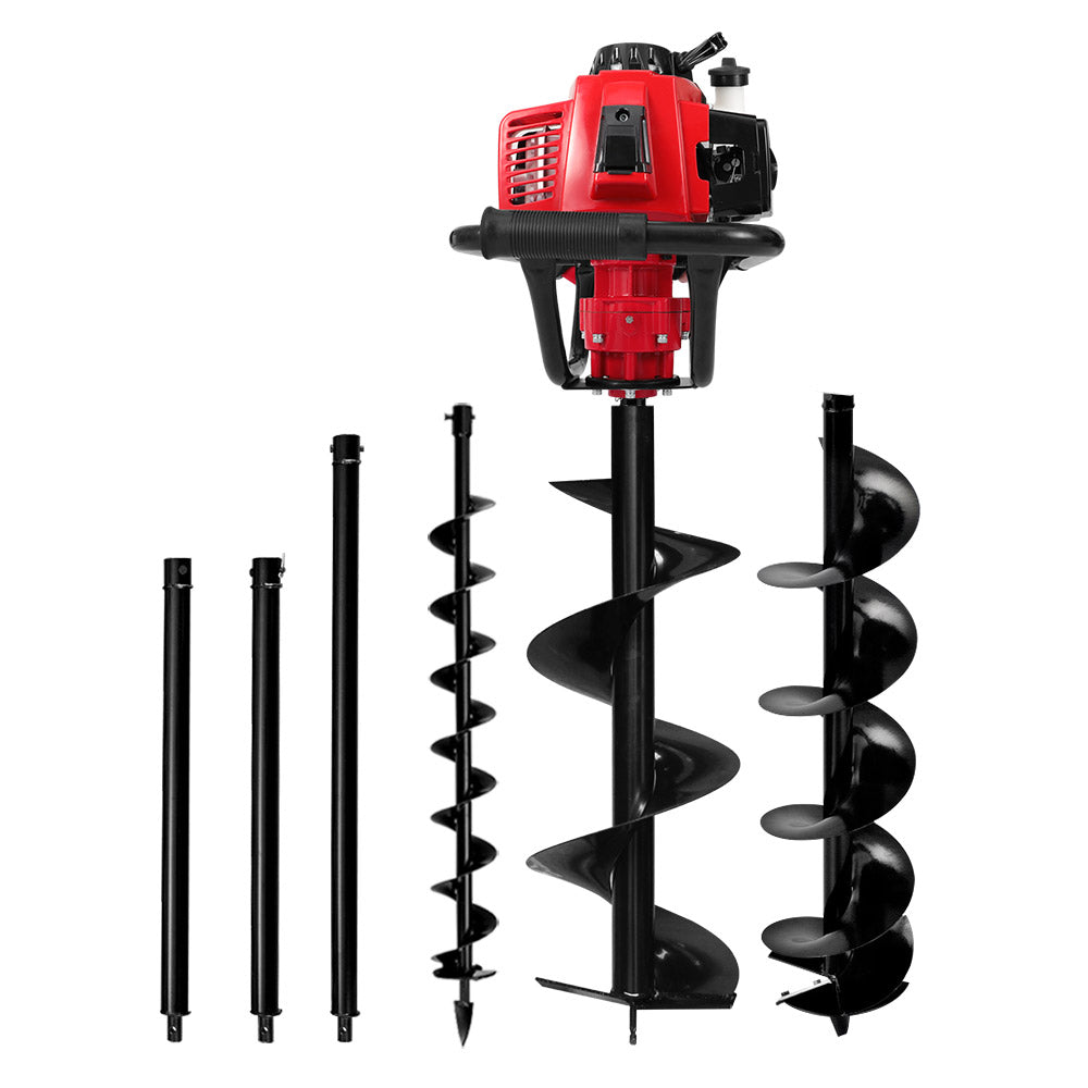 Giantz Post Hole Digger Petrol Motor Drill Extension Auger Bits Kits