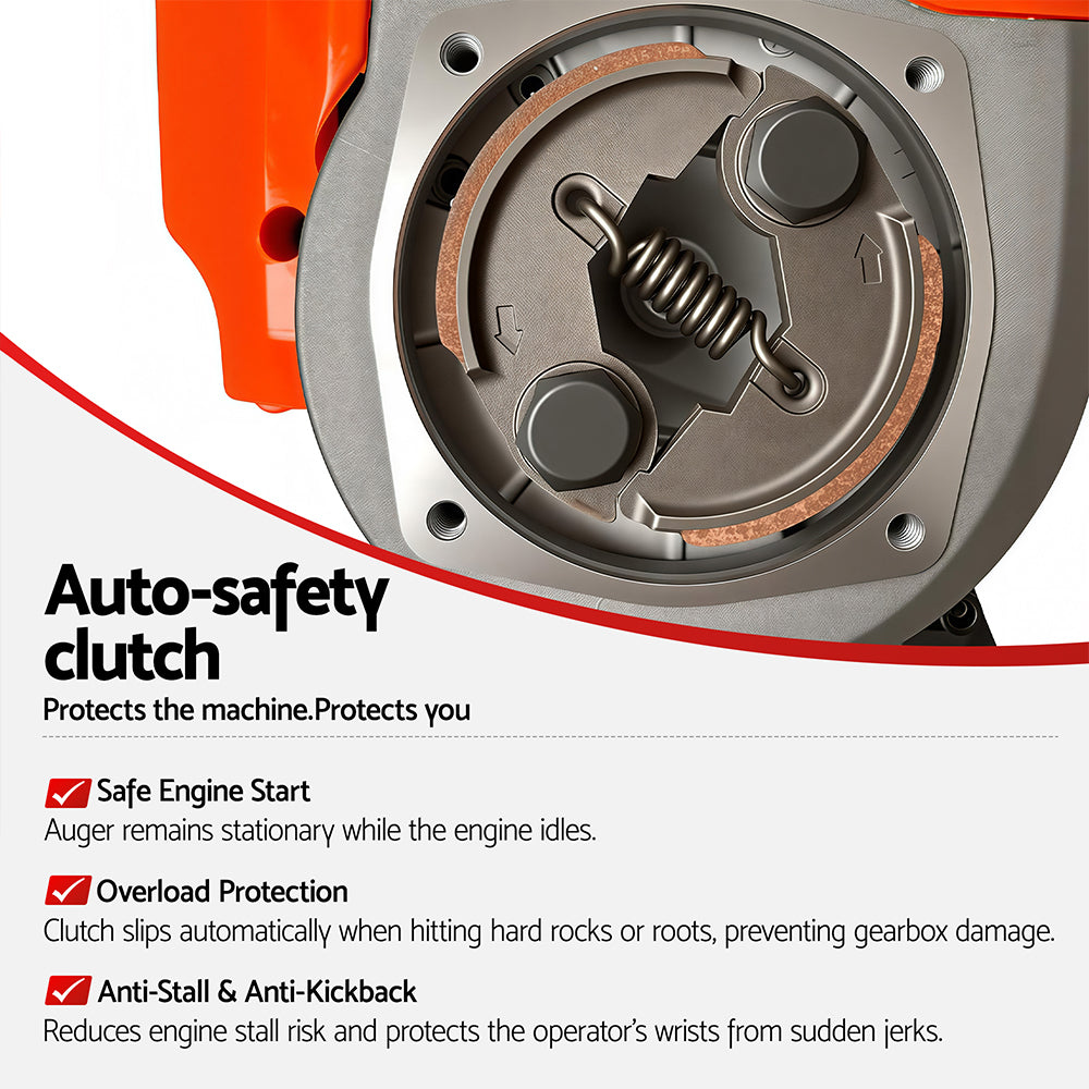 Giantz Post Hole Digger Motor Only Engine Petrol Red