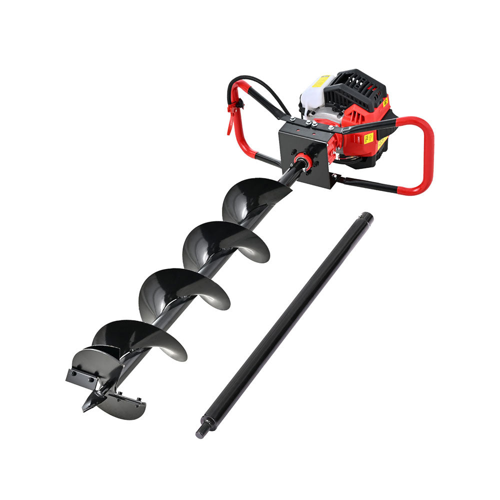 65cc Petrol Post Hole Digger with 200mm Auger and 80cm Extension Shaft