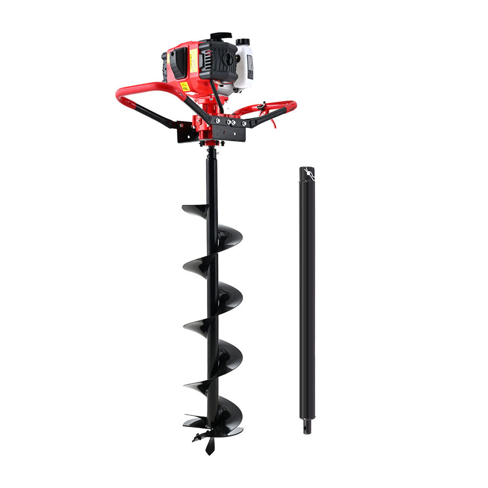 65cc Petrol Post Hole Digger with 200mm Auger and 80cm Extension Shaft