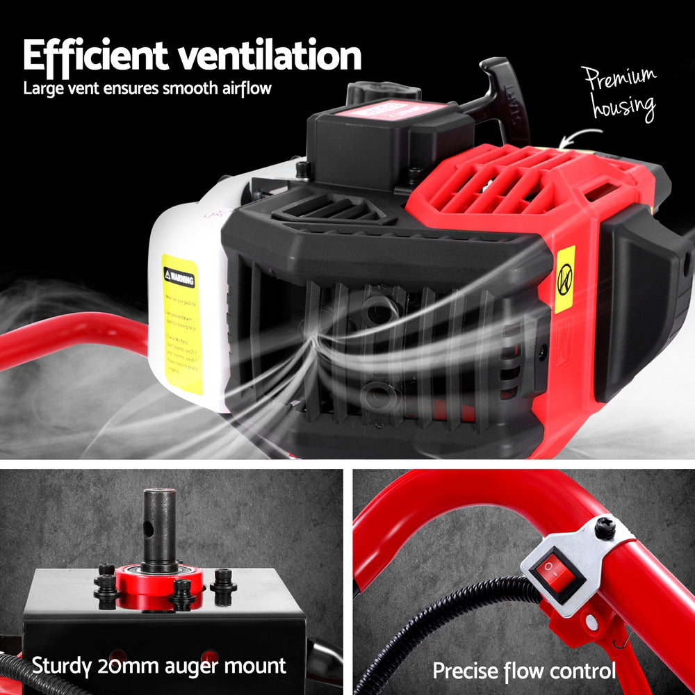 Post Hole Digger Motor Only Petrol Engine Red