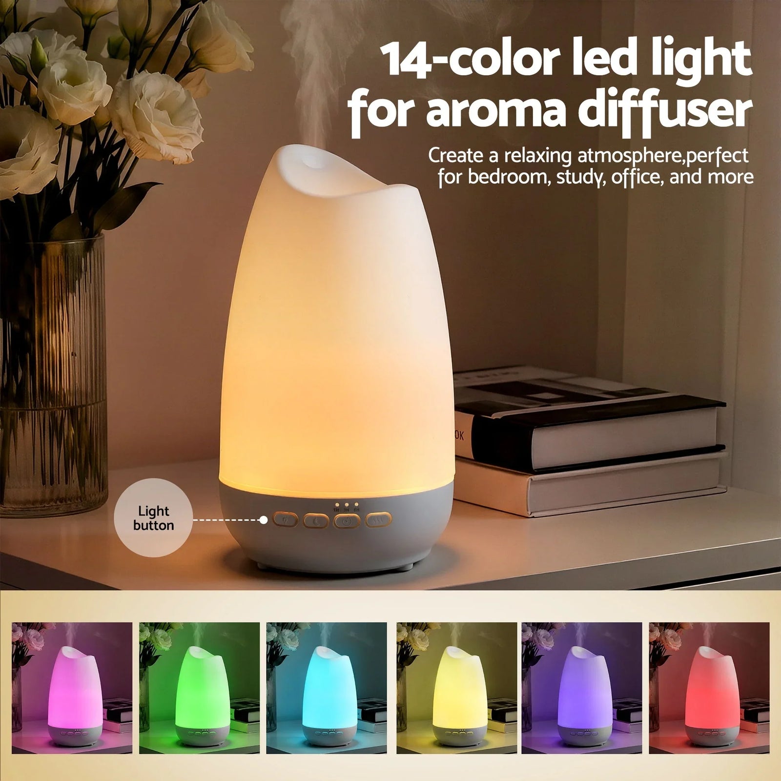 Ultrasonic Essential Oil Aroma Diffuser Aromatherapy Cool Mist Humidifier w/ LED Light 300ml