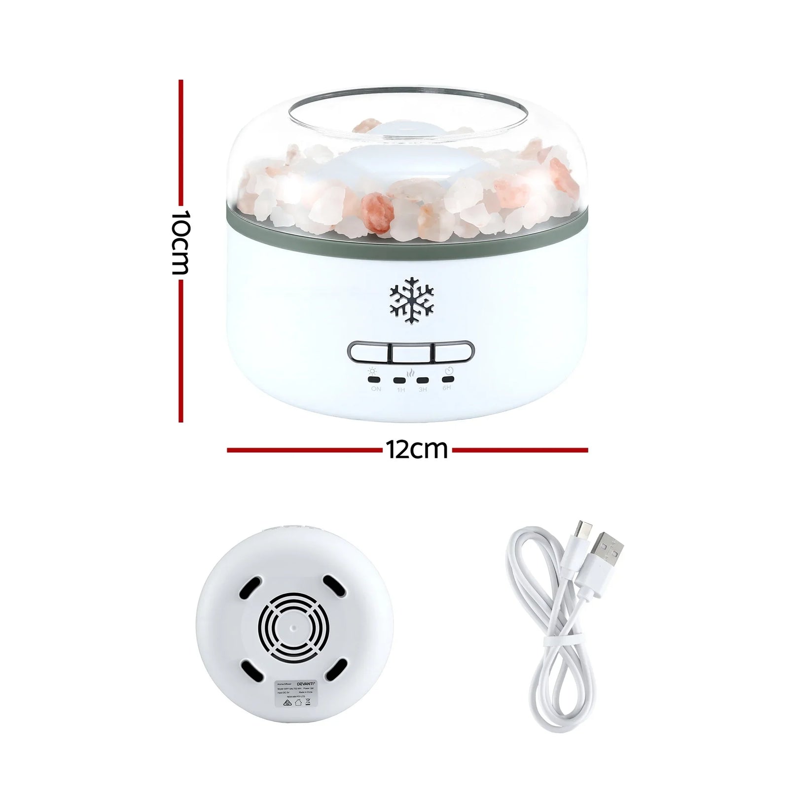 150ml Salt Lamp Aroma Diffuser Ultrasonic Humidifier Purifier 7 LED Colors