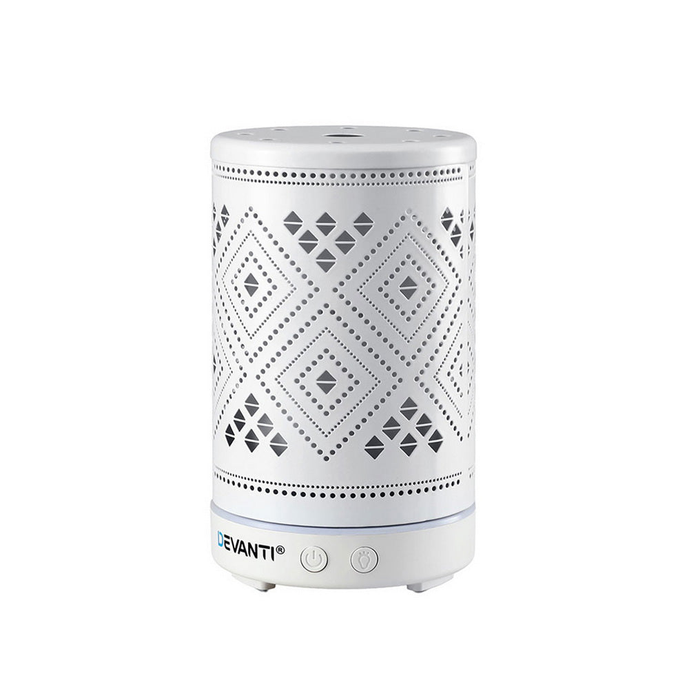 Ultrasonic Aroma Diffuser Aromatherapy 100ml LED Lights Iron Humidifier Forest