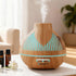 Ultrasonic Aroma Diffuser Aromatherapy 400ml LED Lights Iron Humidifier Forest Light wood grain