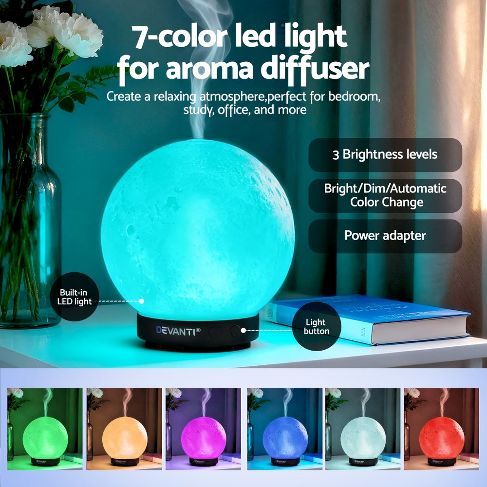 Ultrasonic Aroma Diffuser Aromatherapy Moon Lamp 100ml