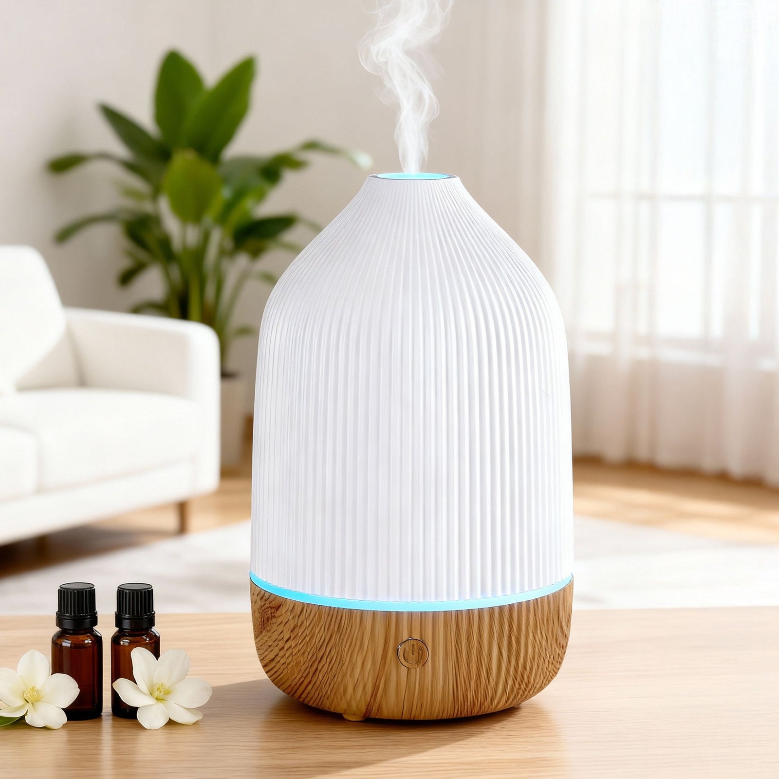 Ultrasonic Aroma Diffuser Aromatherapy 100ml LED Lights Iron Humidifier Forest