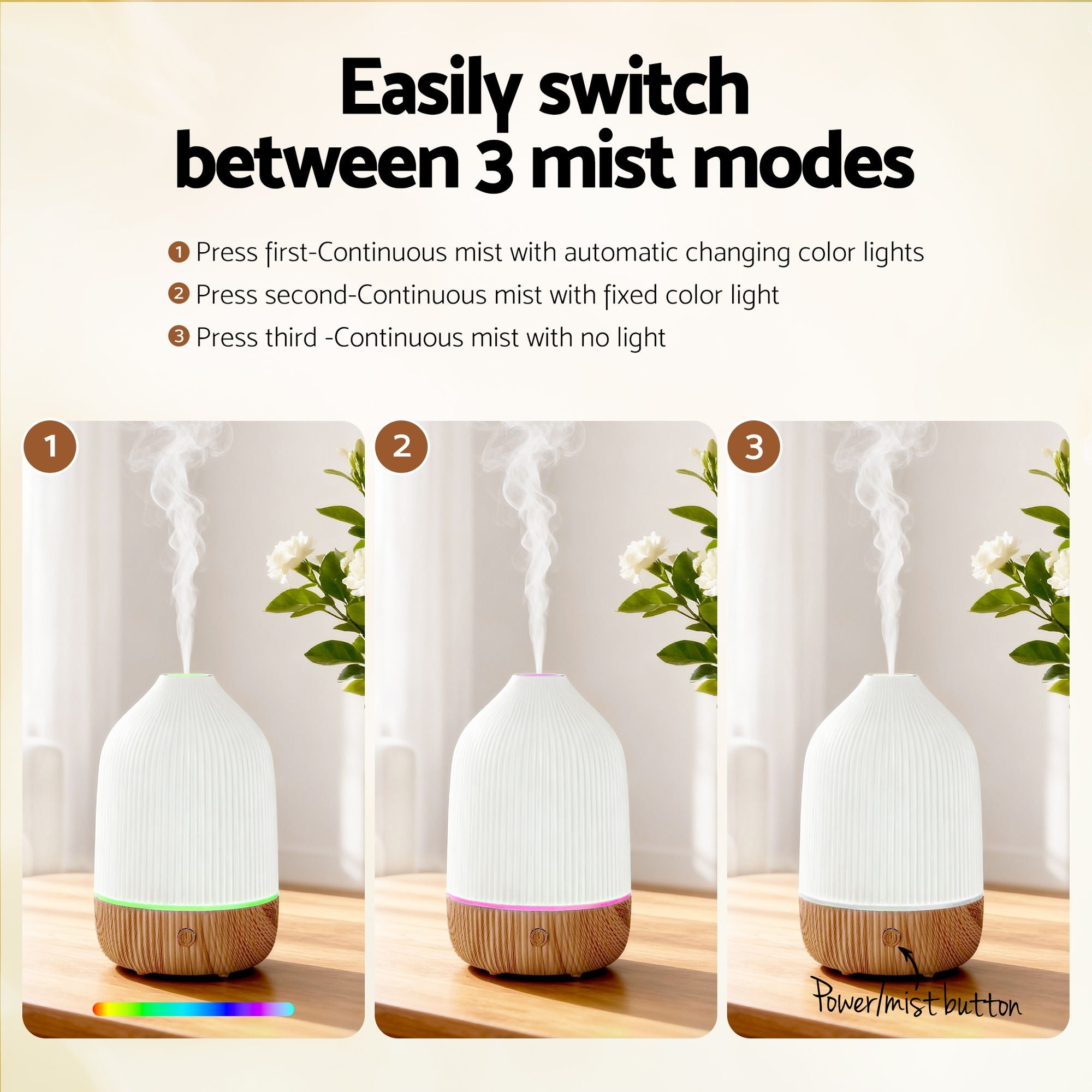 Ultrasonic Aroma Diffuser Aromatherapy 100ml LED Lights Iron Humidifier Forest