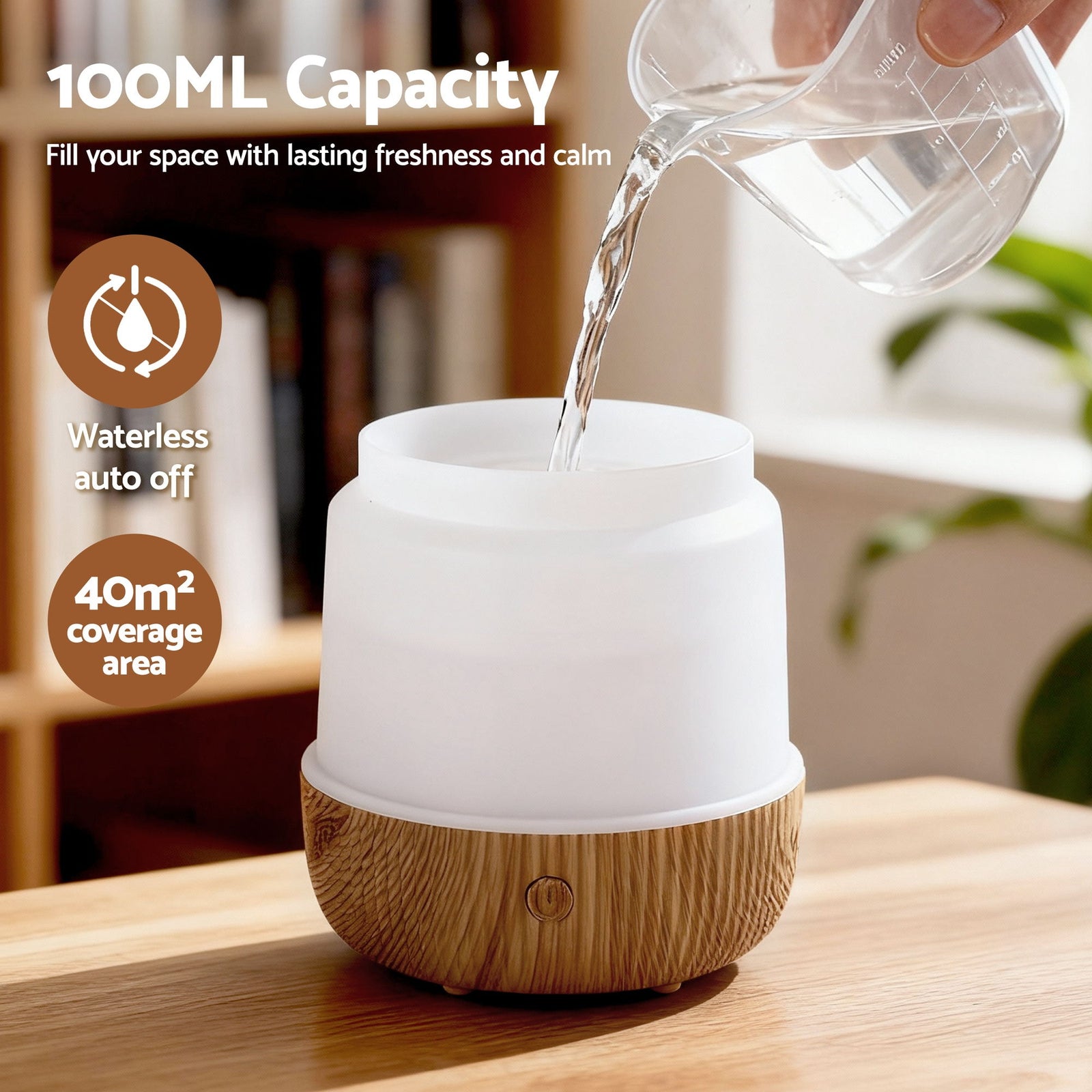 Ultrasonic Aroma Diffuser Aromatherapy 100ml LED Lights Iron Humidifier Forest