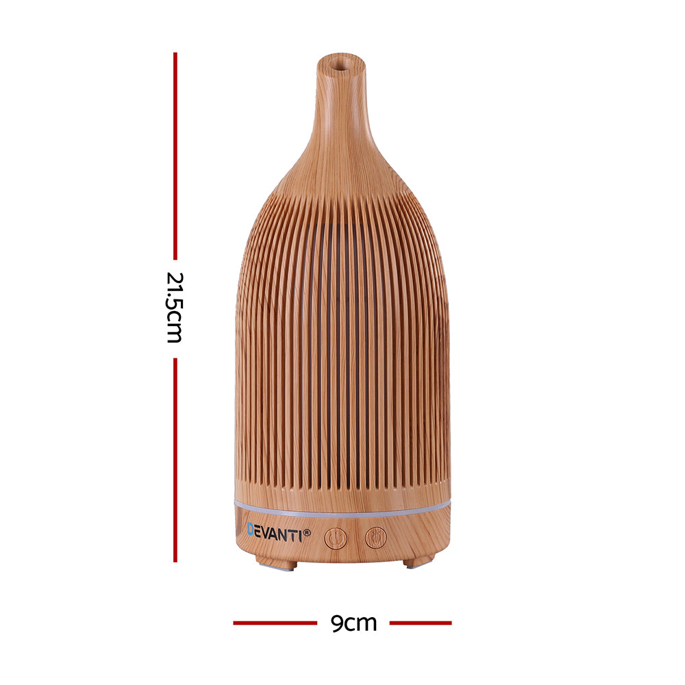 Ultrasonic Aroma Diffuser Aromatherapy 200ml LED Lights Iron Humidifier Forest Light wood grain