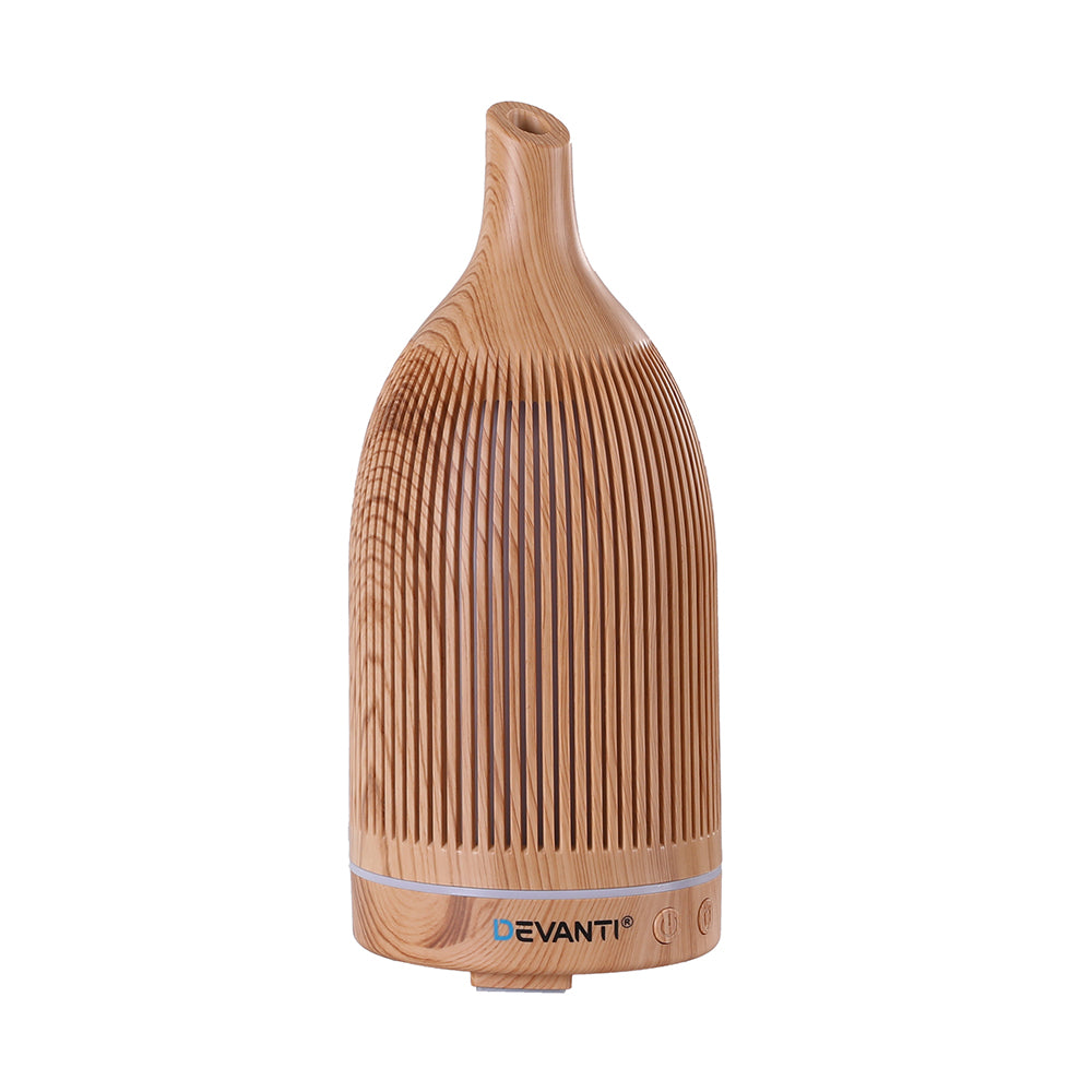 Ultrasonic Aroma Diffuser Aromatherapy 200ml LED Lights Iron Humidifier Forest Light wood grain