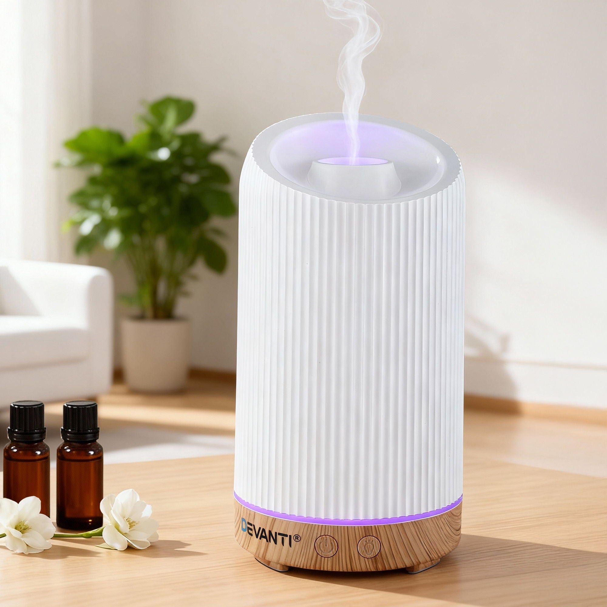 Ultrasonic Aroma Diffuser Aromatherapy 200ml LED Lights Iron Humidifier Forest