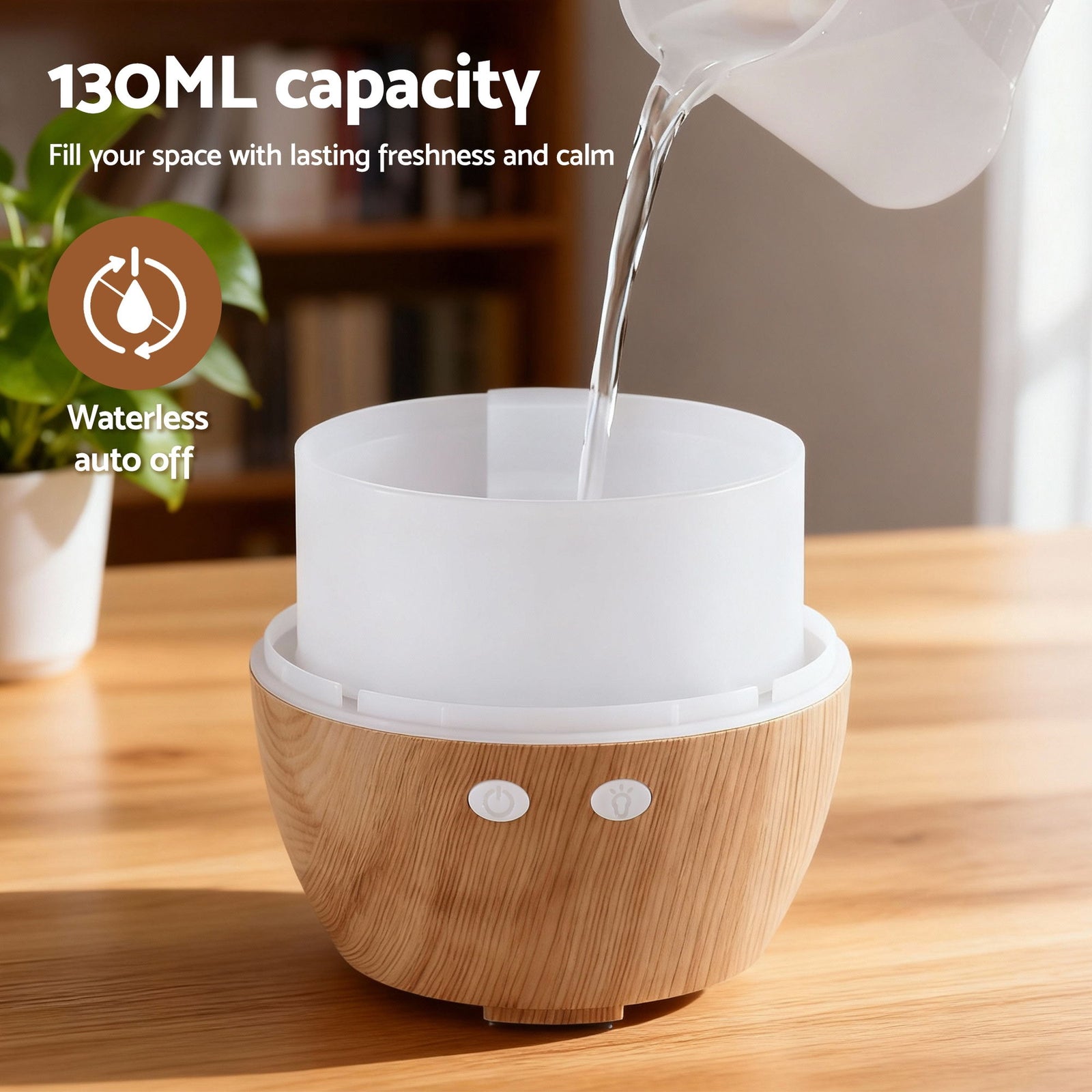 Ultrasonic Aroma Diffuser Aromatherapy 130ml LED Lights Iron Humidifier Forest