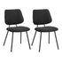 Round Dining Set – 60cm White Marble Table with 2 Black Upholstered Chairs