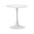 Round Dining Set – 60cm White Marble Table with 2 Black Upholstered Chairs